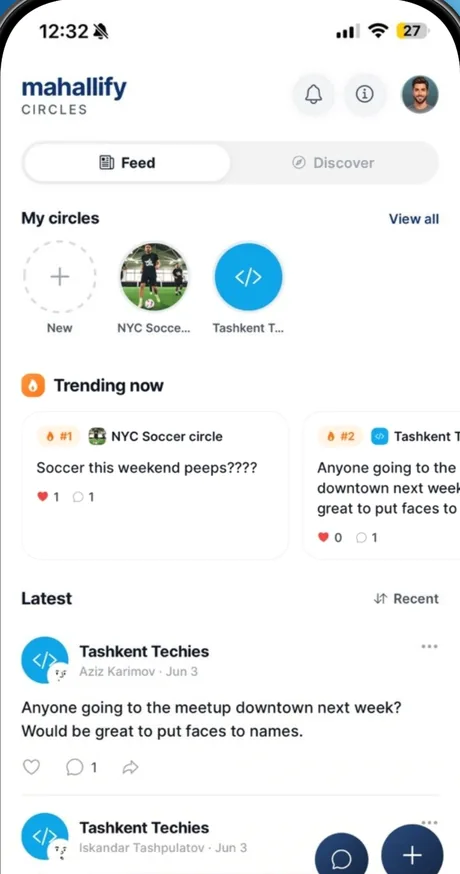Circles — a feed from the smaller communities you have joined
